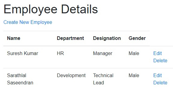 Employee details-